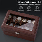 ProCase Watch Box, 12 Slot Watch Case for Men with Drawer, Espresso