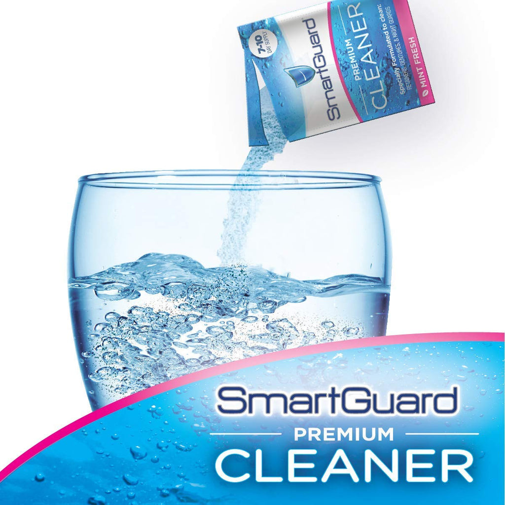 SmartGuard Dental Guard Night Guard for Clenching, Bruxism, and Grinding Dentist Designed Includes 2 Guards, 1 Travel Case, and a 60-Day Supply of Premium Cleaning Crystals