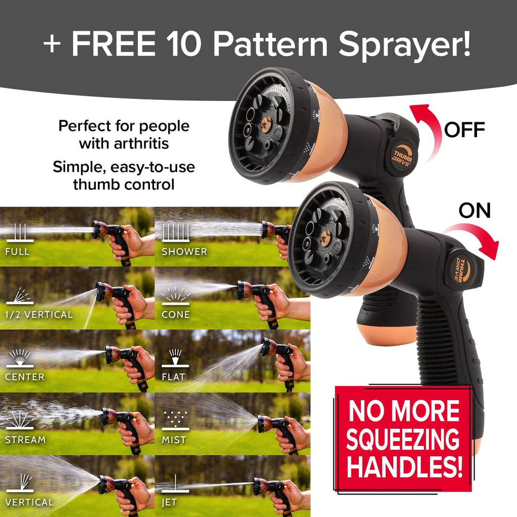 Pocket Hose Copper Bullet 50 FT Expandable Garden Hose, 10-Pattern Nozzle
