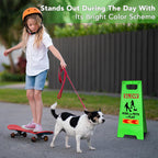 XPCARE 24 Inches Kids Playing Sign for Street, 4PACK Green Children at Play Safety Sign with Reflective Tapes,Caution Slow Down for Street,Kids and Pets at Play Warning Sign