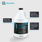 AquaDoc Pool Clarifier for Saltwater Pools - 128 oz - Swimming Pool Water Clarifier for Inground and Above Ground Pools to Help Improve Clarity and Filtration - Made in USA