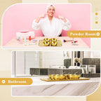 9 Pcs Gold Facial Supplies Large Gold Skincare Tray 4 Stainless Steel Facial Mask Mixing Bowls 4 Esthetician Mixing Spoons Spa Tray Esthetician Bowls for Mask Body Care Bathroom