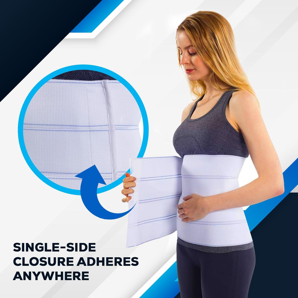 NYOrtho Post Surgery Abdominal Binder (Fits 45¨ - 60¨) - 6" Height, 2 Panel Waist Support Belt for Men & Women - Postpartum Belly Band - Tummy Tuck Compression Garment - MADE IN USA