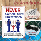 MOLESS 2 Pack Pool Safety Signs Bundle – 14x10 Inch Pool Signs for Outside Outdoor Decor, No Lifeguard on Duty & Child Supervision, Durable 0.040 Aluminum Weatherproof, Easy to Mount, PSP-2302