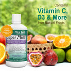 Vital Earth Minerals Detox and Wellness Support – Fulvic Humic Mineral Blend with 70+ Trace Minerals + Super Multi, Liquid Multivitamins, MTHFR Enhancement, 32 OZ Ea