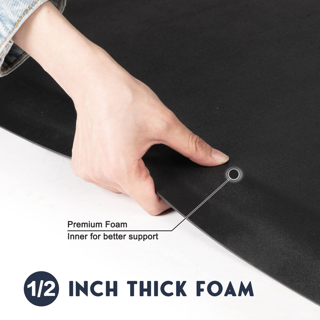 OmySalon 4'x5' - 1/2'' Thick Salon Anti Fatigue Mat for Hairstylist Standing, Barber Floor Matt with Circle Cut Out for Styling Chair, Hair Cutting Hairdressing Equipment