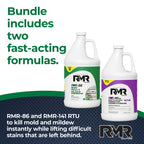 RMR Brands DIY Mold Remover Bundle - Complete Mold Killer & Stain Remover Bundle - Mold and Mildew Prevention Kit, Disinfectant Spray, Includes 2-1 Gallon Bottles