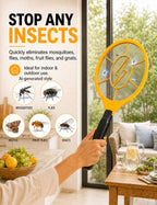 Electric Fly Swatter 2 Pack, Handheld Bug Zapper Racket for Mosquito & Insects, High Voltage Instant Kill, Lightweight Battery Powered Mosquito Zapper for Home, Patio and Camping