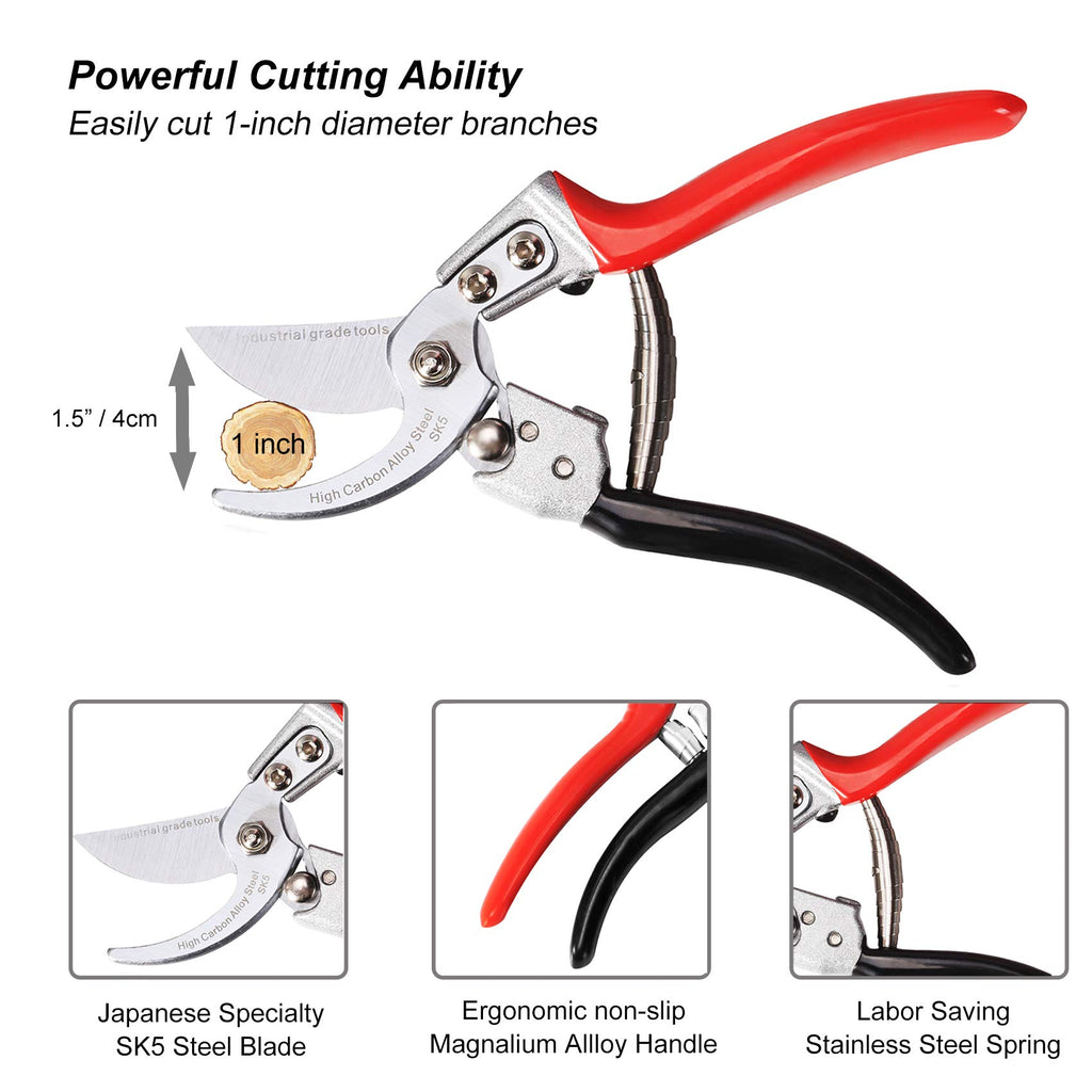 TONMA 8" Garden Shears, Made in Japan, Pruning Shears for Gardening, TP-2