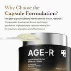 medicube AGE-R Glutathione Glow Capsule Facial Cream - Instant Lifting Moisturizer - Collagen Peptide For Hydrating Glow - Improve Blemishes, Uneven Skin Tone - Korean Skin Care 1.69 fl.oz