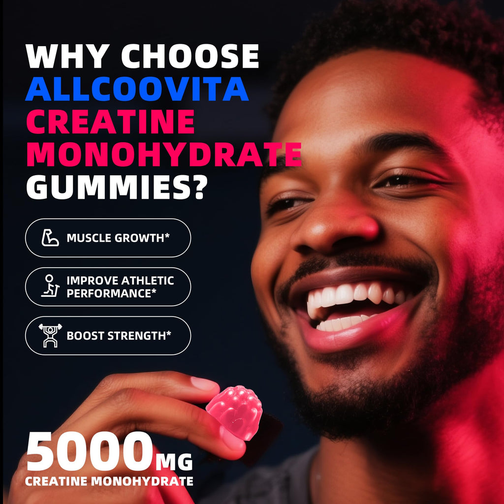 NSF Certified Creatine Gummy 5g - Creatine Monohydrate Gummies for Men & Women. Boost Focus,Strength, and Endurance, Anti-Melting Formula, Vegan, Gluten-Free, Non-GMO,(Raspberry & Blueberry 135 ct)