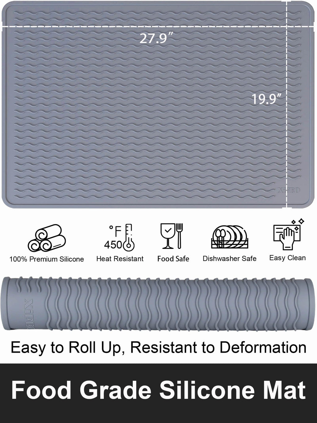 XiFEO Stove Top Covers for Electric Stove, Food Grade Heavy Duty Silicone Glass Stove Top Cover Protector, Induction Cooktop Protector, Heat Resistant Range Ceramic Stove Top Covers Mat, Oven Cover