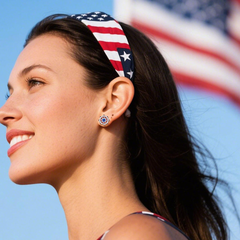 30 Pieces 4th of July Earring Stud Patriotic Earrings Set for Women Enamel Heart Star Butterfly USA Flag Earring Hypoallergenic Independence Day Earrings Jewelry Accessories(15 pairs Fourth of July)