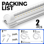 Barrina LED Shop Lights 4FT, 40W 5500LM 5000K Daylight White, T8 LED Garage Lights, V Shape, Clear Cover, High Output Tube, Linkable 4 Foot LED Strip Light for Workshop, Warehouse with Plug, 2 Packs