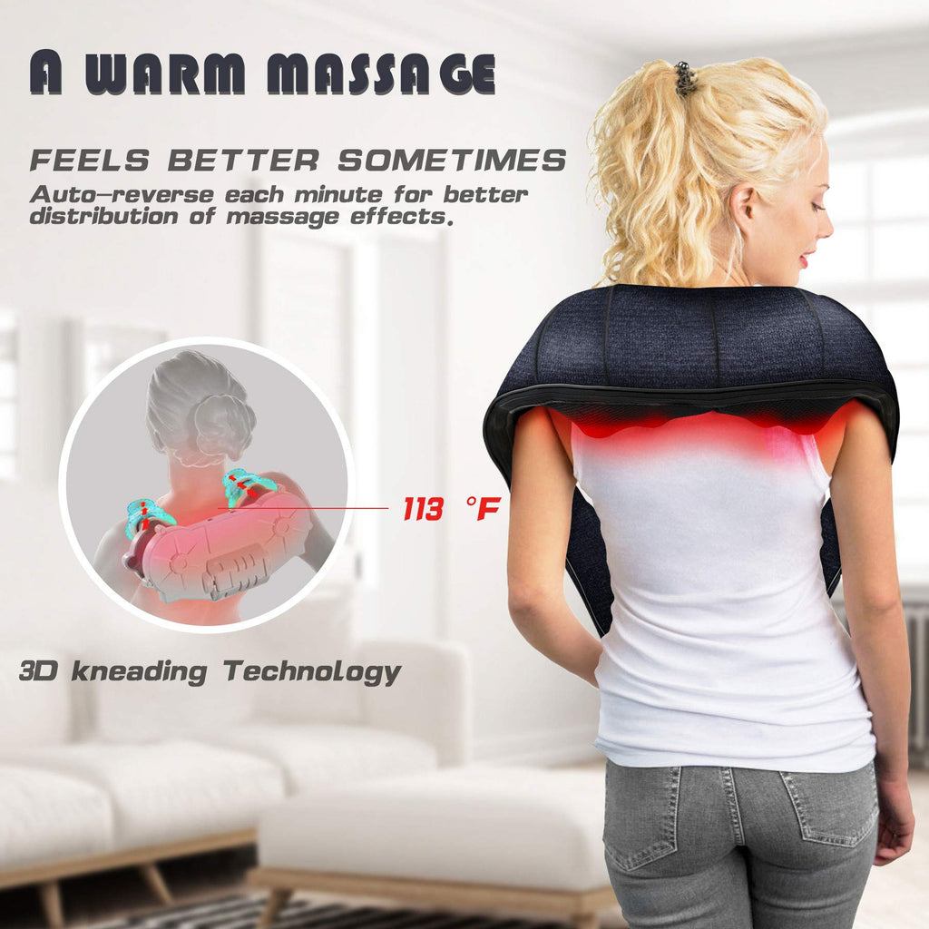 Mo Cuishle Women Men Gifts, Shiatsu Back Shoulder & Neck Massager with Heat