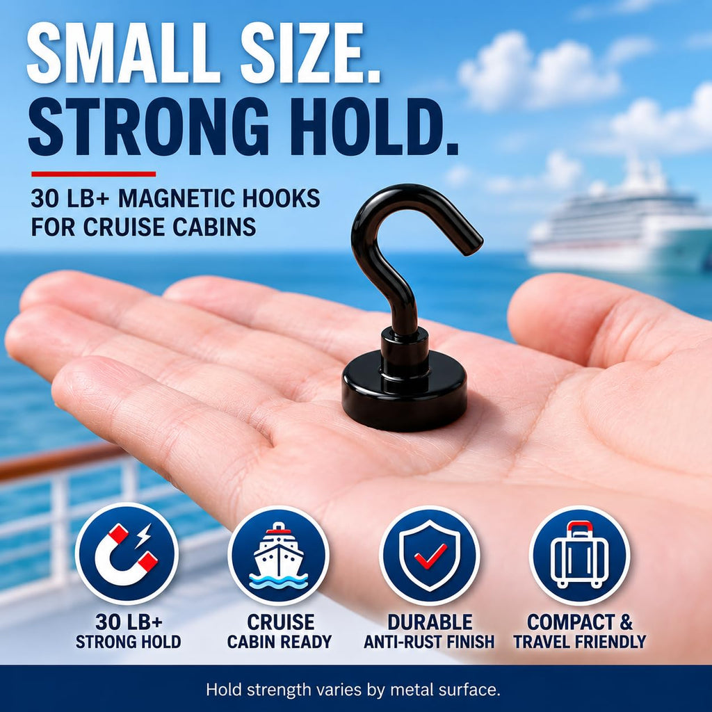 Neosmuk Magnetic Hooks, Heavy Duty 30lb+