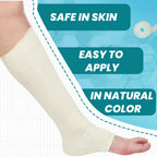 Tondiamo Cotton Tubular Stockinette Gauze Roll Tubular Arm Stocking Elastic Leg Stockinette Tubing Compression Tube Sleeve Bandage for Comfort Wear Sweat Absorbent(4 Inch X 25 Yard)