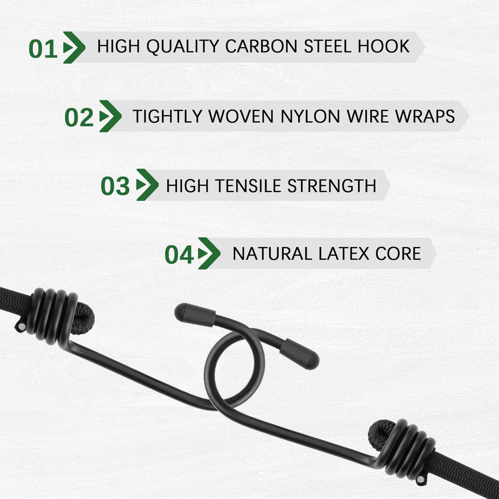 Bungee Cords with Hooks 6 Pack Bungee Cord Includes 36 inches for Bundling Items, Fixing Tarps, Tents, and Carrying Luggage