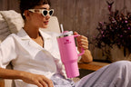 STANLEY Quencher H2.0 Tumbler with Handle and Straw 30 oz | Flowstate 3-Position Lid | Cup Holder Compatible for Travel | Insulated Stainless Steel Cup | BPA-Free | Rose Quartz 2.0