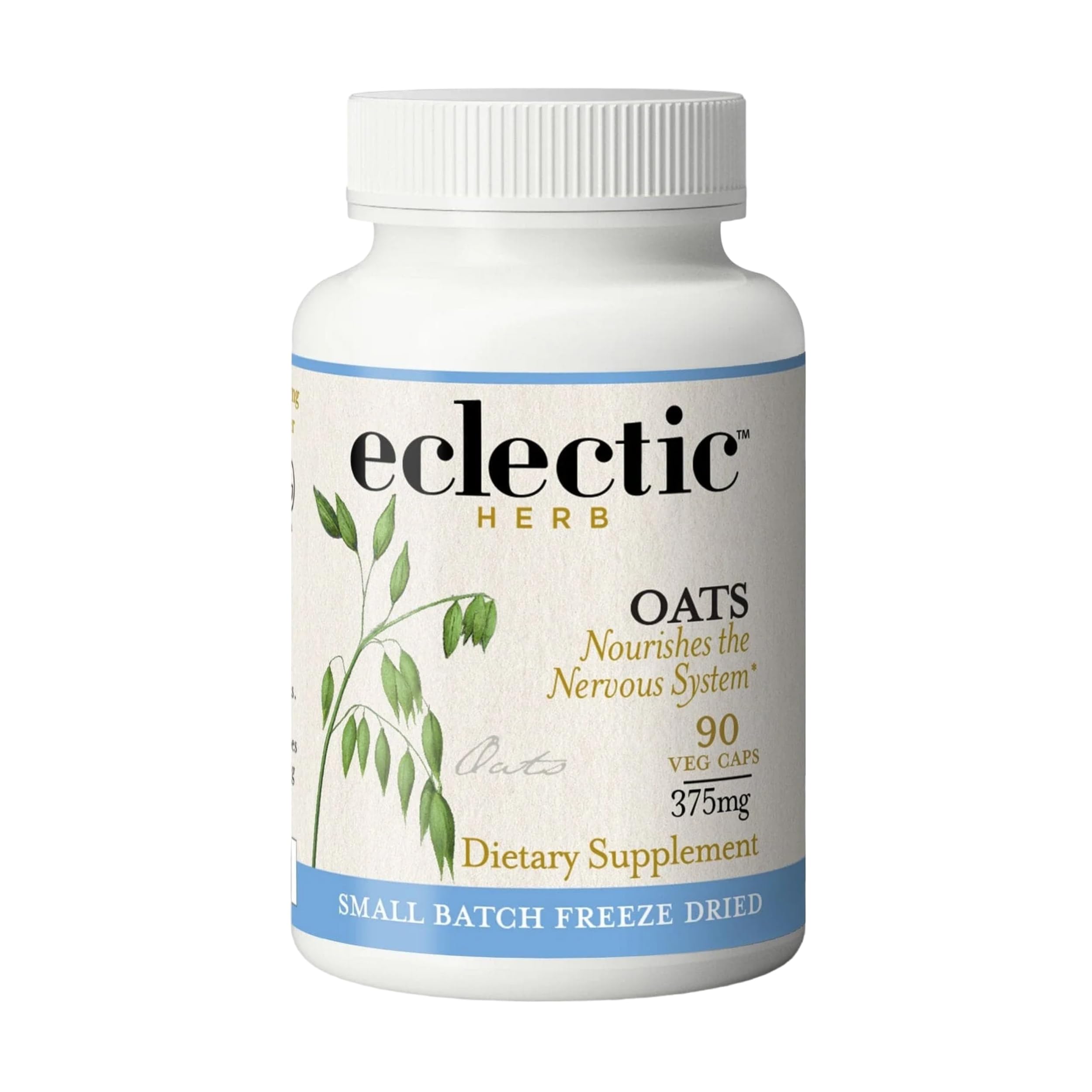 Eclectic Herb - Organic Oats Capsules | Milky Green Oats Avena Sativa | Nervous System Support | Natural Dietary Supplement | US-Grown, Vegan, Non-GMO, Gluten Free (90 CT | 375 mg)
