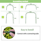 10 Sets Garden Hoops for Raised Bed, Greenhouse Hoops with 30 Clips Detachable Garden Hoops for Netting DIY Grow Tunnel Hoops for Vegetable and Plant, Greenhouse Support Frame Hoops