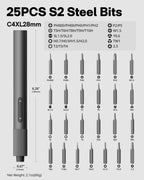 HOTO 25-in-1 Mini Electric Screwdriver, 3.7V Precision Screwdriver Set, USB-C Rechargeable, Compact Magnetic Tool for Phone, Laptop, Camera, DIY Projects, Electronics Repair