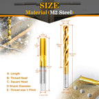 M14x2.0 Tap and 12.0mm Drill Bit for Metal,M2 HSS Metric Drill and Tap Set