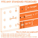 G.CORE 8-Pack Pegboard Hooks, Peg Board Tool Utility Hooks & Hangers Fit 1/4" Pegboards, Heavy Duty Metal Peg Board Shelving Hooks, Wall Organizers and Storage for Craft Room Garage Workbench Office