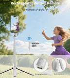 TONEOF 68" Magnetic Aluminum Phone Tripod Selfie Stick for iPhone & Android