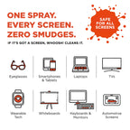WHOOSH! Screen Shine Go 2-Pack – Two 1 fl oz Refillable Touchscreen Cleaners with Microfiber Cloths for Car, iPad, Laptop and Eyeglasses – Powerful Streak-Free Cleaning – Pocket-Sized, TSA-Approved
