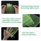 Fruit Protection Bags, Kikhope 20 Pcs 20x14 inch Fruit Netting Bags, Garden Fruit Cover Mesh Bag with Drawstring, Netting Barrier Bags for Plant Fruit Flower and Vegetables