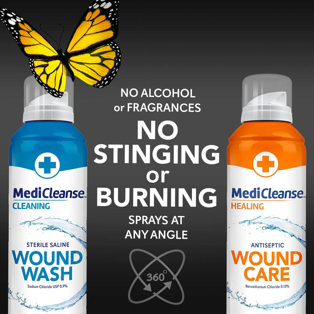 MediCleanse Sterile Saline Wound Wash and Wound Care Kit 7.4 Oz. 2 Pack