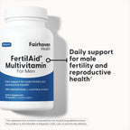 Fairhaven Health 3 Month Supply FertilAid for Men Prenatal Male Fertility Supplement | Count and Motility Support Pre Conception for Him | Fertility Support Includes, Zinc, and Folate | 90 Capsules