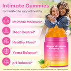KITNOBLIS Feminine Probiotic Gummies with Slippery Elm- Pineapple Gummies for Women pH Balance, Gut Health & Immune Supports | with Prebiotics & Lactobacillus Blend (60 Gummies)