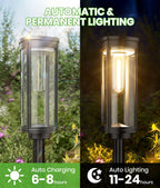 BITPOTT Solar Lights Outdoor, 8 Pack, Warm White, IP65