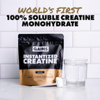 Gains in Bulk Instantized Creatine Monohydrate for Men & Women, Soluble Pre Workout Powder, Supports Muscle Building, Strength and Performance, Bodybuilding Supplements, Unflavored, 100 Servings