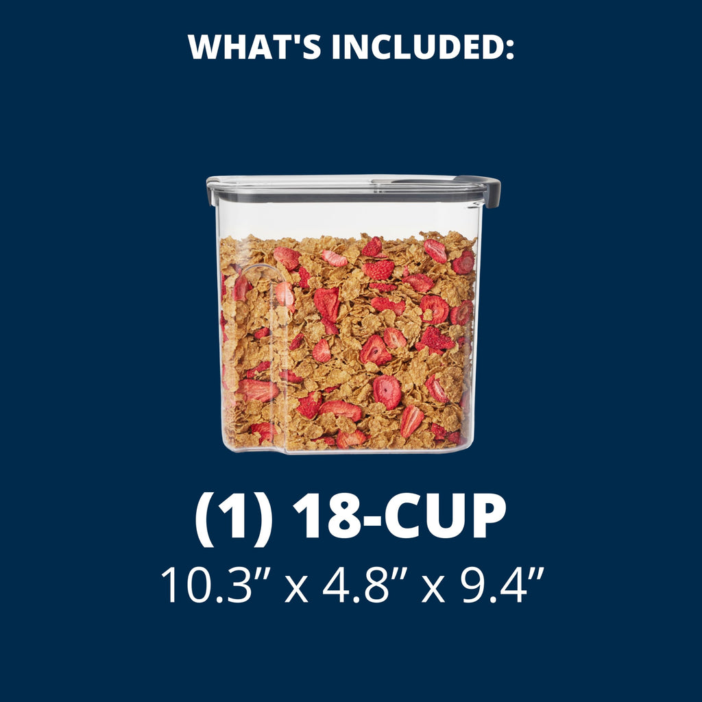 Rubbermaid Brilliance Airtight Cereal Food Storage Container, Shatterproof, BPA-Free and Dishwasher-Safe, 32oz Capacity