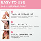 Peace&Quiet | PQ Wax Ear Plugs for Sleeping - 30 Silicone Wax Earplugs for Sleeping and Swimming, Gel Ear Plugs for Noise Cancelling, Sound Blocking Level of 32 Db