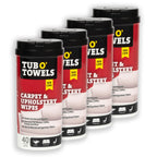 Tub O' Towels Carpet & Upholstrey Cleaning Wipes, 7" X 8", 40-Count Wipes, 4-Pack