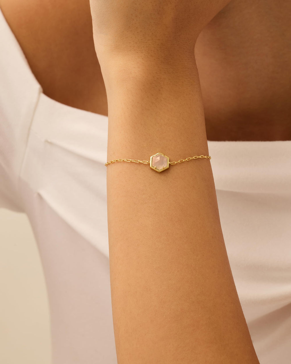 PAVOI Birthstone Dainty Solitaire Bracelet, Yellow Gold