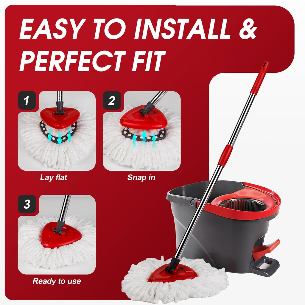 10 Pack Spin Mop Refills Head, Mop Heads Replacement for Spin Mop, Washable Microfiber Mop Replace Head Spin Mop, 360°Spinning Micro Replacement Mop Head for Easy House Cleaning Floor Mopping