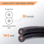 Wirefy 16/2 Low Voltage Landscape Wire 50 ft | Low Voltage Landscape Lighting Wire | Pure Copper | Outdoor Direct Burial | 16-Gauge 2-Conductor 50 Feet
