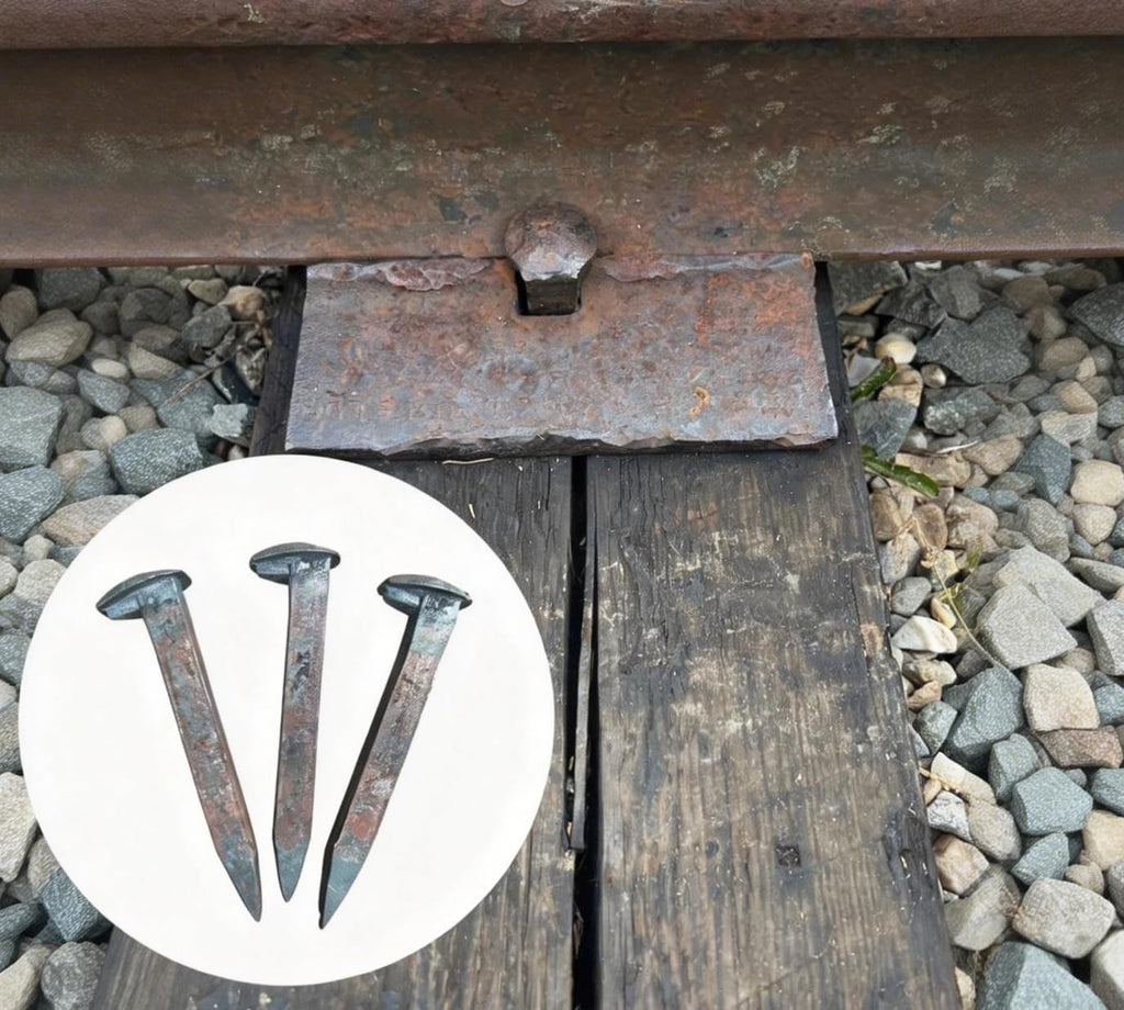 5 Pack 6.5 Inch Railroad Spikes Carbon Steel Large Size, Heavy Duty Bulk Metal Railway Spikes Rusting Blacksmithing Gifts for Knife Forging, Home Garden Art Decor, Outdoor Stakes Hang