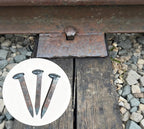5 Pack 6.5 Inch Railroad Spikes Carbon Steel Large Size, Heavy Duty Bulk Metal Railway Spikes Rusting Blacksmithing Gifts for Knife Forging, Home Garden Art Decor, Outdoor Stakes Hang
