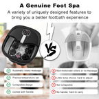 HOSPAN Collapsible Foot Spa Electric Rotary Massage, Foot Bath with Heat, Bubble, Remote, and 24 Motorized Shiatsu Massage Balls. Pedicure Foot Spa for Feet Stress Relief - FS02A