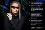 SafetyBlue Sleep Savior Deluxe Red Lens Night Glasses - Blue & Green Light Blocking Glasses for Better Sleep/Increase/Eliminate Eye Strain/
