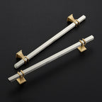HOME EDIT 30 Pack 8 inch Brushed Nickel&Gold Cabinet Handles Square Zinc-Alloy Pulls for Kitchen Dresser Closet and Bathroom Cabinets Hardware