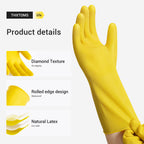 MNOPQ 6 Pairs Rubber Cleaning Gloves,Reusable Dishwashing Gloves,Household Dish Gloves for Washing,Cleaning,Kitchen,Painting, Gardening, Pet Care,Extra Thickness,Non-Slip,13", 20 Mil, Heavy Duty,L