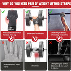 COFOF Weight Lifting Wrist Strap,Double Layer Leather Weightlifting Wrist Strap for Deadlift and Powerlifting, Adjustable Neoprene Padded Gym Workout Lifting Wrist Hooks for Men/Women(Pair)