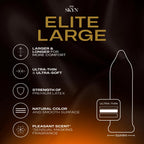 SKYN Elite Large Condoms – 36 Count – Ultra-Thin, Lubricated Latex-Free Condoms, Longer and Wider for a More Comfortable Fit